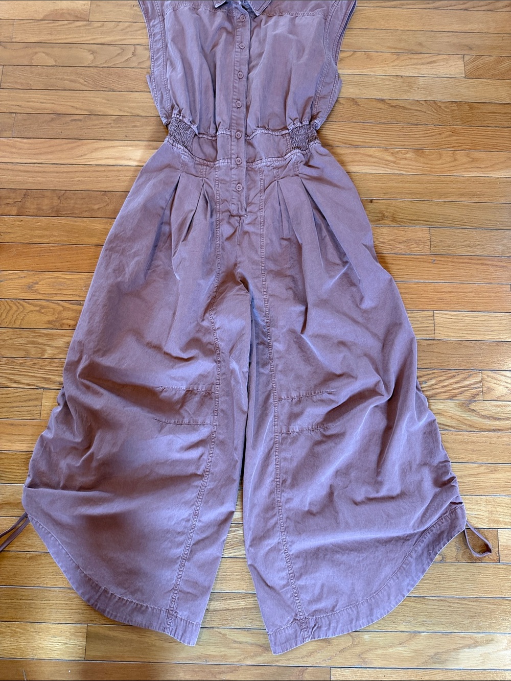 Anthropologie Dusty Mauve Button-Front Sleeveless Jumpsuit One Piece Sz XS - Picture 2 of 10
